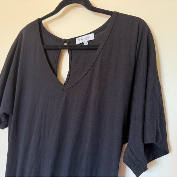 Michael Stars Black V-Neck Short Sleeve Romper in Size Medium - Picture 2 of 10